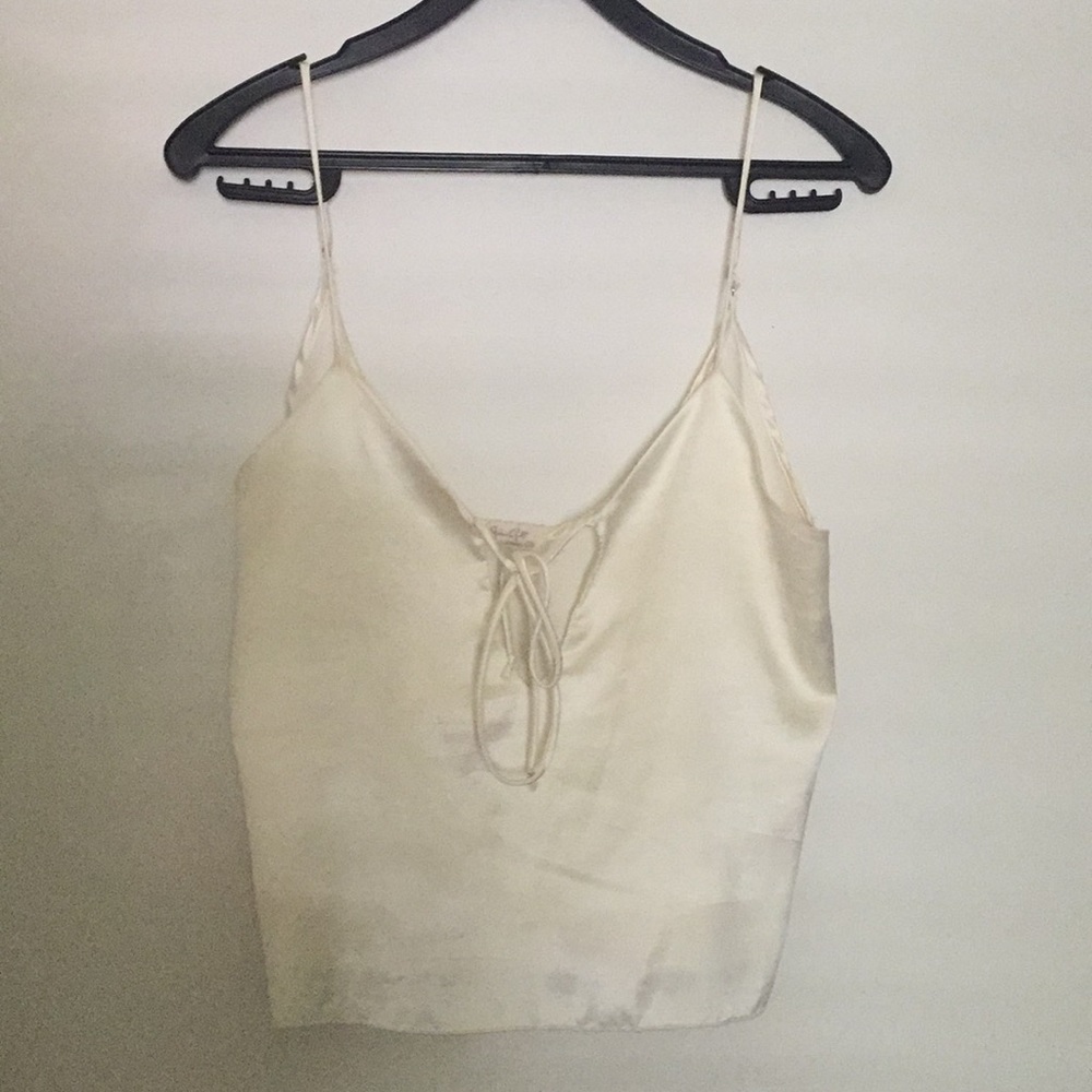 Brandy Melville cropped silk top